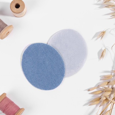 Заплатки для одежды, 7 × 5,5 см, термоклеевые, пара, цвет джинс