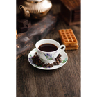 Кофейная пара фарфоровая Доляна «Лаванда», 2 предмета: чашка 80 мл, блюдце d=11,4 см, цвет белый - фото 4263908