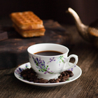 Кофейная пара фарфоровая Доляна «Лаванда», 2 предмета: чашка 80 мл, блюдце d=11,4 см, цвет белый - фото 4263909