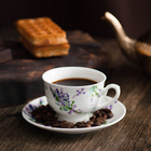 Кофейная пара Доляна «Лаванда», 2 предмета: чашка 80 мл, блюдце d=11.4 см, фарфор, белая - Фото 8