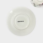 Кофейная пара Доляна «Лаванда», 2 предмета: чашка 80 мл, блюдце d=11.4 см, фарфор, белая - Фото 5