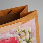 Пакет подарочный крафтовый вертикальный, упаковка, «Для тебя прекрасной», ML 23 х 27 х 11.5 см - Фото 6