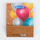 Пакет подарочный крафтовый вертикальный, упаковка, «Весёлый праздник», S 12 х 15 х 5.5 см - Фото 4