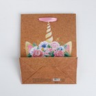 Пакет подарочный крафтовый вертикальный, упаковка, «Мяу», MS 18 х 23 х 10 см - Фото 4