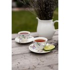 Набор фарфоровый кофейный Доляна «Лаванда», 4 предмета: 2 чашки 80 мл, 2 блюдца d=11,6 см, цвет белый - фото 4263929