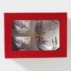 Набор фарфоровый кофейный Доляна «Лаванда», 4 предмета: 2 чашки 80 мл, 2 блюдца d=11.6 см, цвет белый - Фото 12