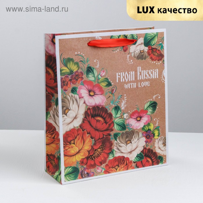 Пакет крафтовый вертикальный «Широка душа русская», 12 × 15 × 5,5 см - Фото 1