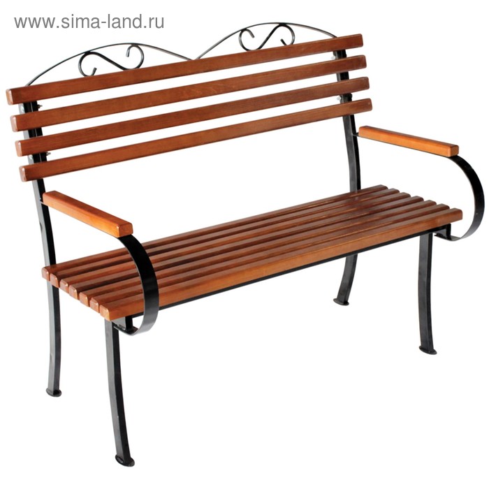 Скамейка садовая «Романтика», 118×64×95 см, металл, дерево - Фото 1