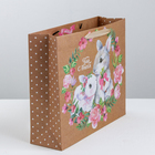 Пакет крафтовый горизонтальный «Милой и нежной», M 30 × 26 × 11.5 см - Фото 2