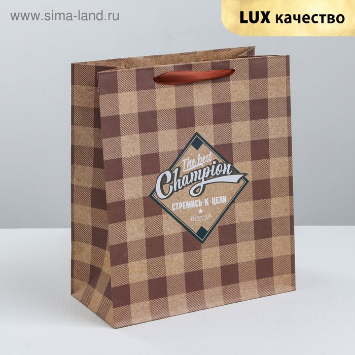 Пакет крафтовый вертикальный «Победителю», MS 18 × 23 × 10 см - Фото 1
