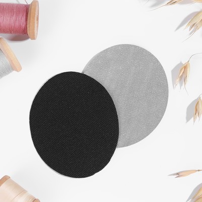 Заплатки для одежды, 7×5.5 см, термоклеевые, пара, цвет чёрный