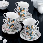 Сервиз чайный Доляна «Соловей», 12 предметов: 6 чашек 220 мл, 6 блюдец - Фото 1