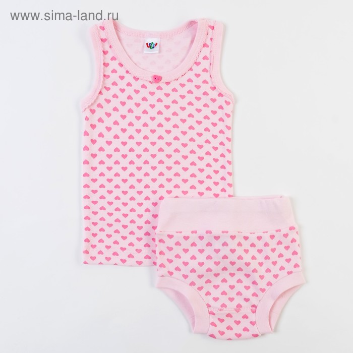 Комплект для девочки: майка с плечом, трусы, рост 68 (44) см, цвет светло-розовый - Фото 1