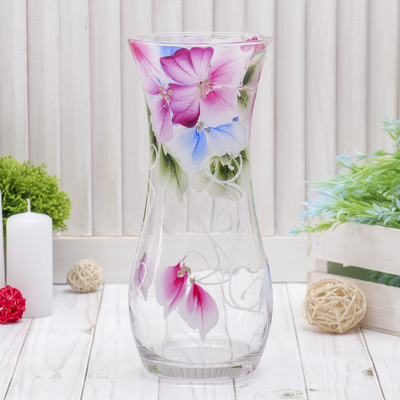 Ваза «Цветы весны», 25.5×10 см, стекло