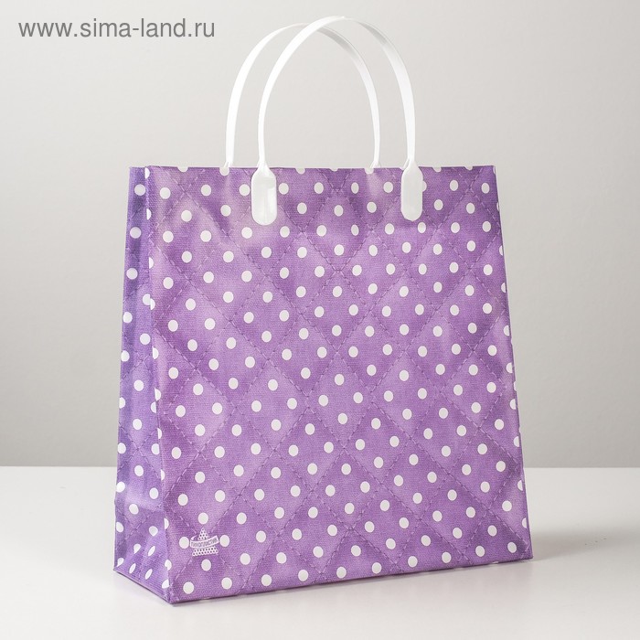 Пакет "Горошек на фиолетовом", мягкий пластик, 26х24 см, 140 мкм - Фото 1