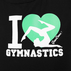 Майка-борцовка гимнастическая I Love Gymnastics, цвет чёрный, размер 28 - Фото 3
