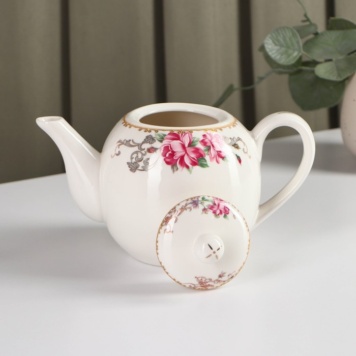 Чайник фарфоровый заварочный «Аделин», 800 мл, цвет белый - фото 1906976343