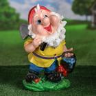 Садовая фигура "Гном с лопатой и ведром воды", разноцветная, гипс, 33 см - Фото 1