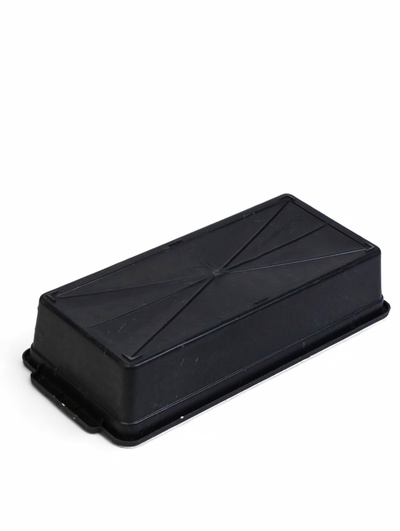 Ящик для рассады, 45 × 20 × 10 см, с ручками, 6 л, пластик, чёрный