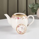 Чайник фарфоровый заварочный Доляна «Розали», 800 мл, цвет белый - Фото 3