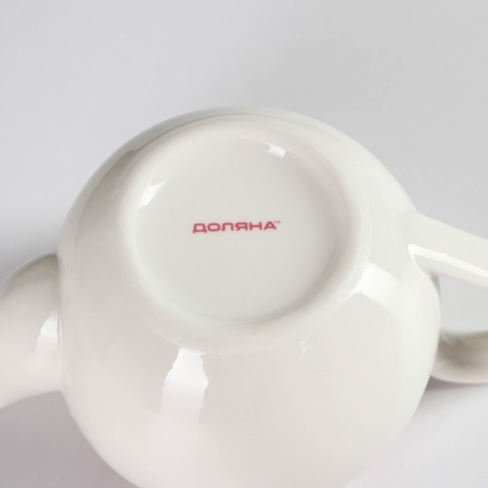 Чайник фарфоровый заварочный Доляна «Розали», 800 мл, цвет белый - фото 1906976384