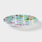 Набор детской посуды из керамики Доляна «Совушки», 3 предмета: кружка 230 мл, миска 400 мл, тарелка d=18 см, цвет белый - фото 4264194