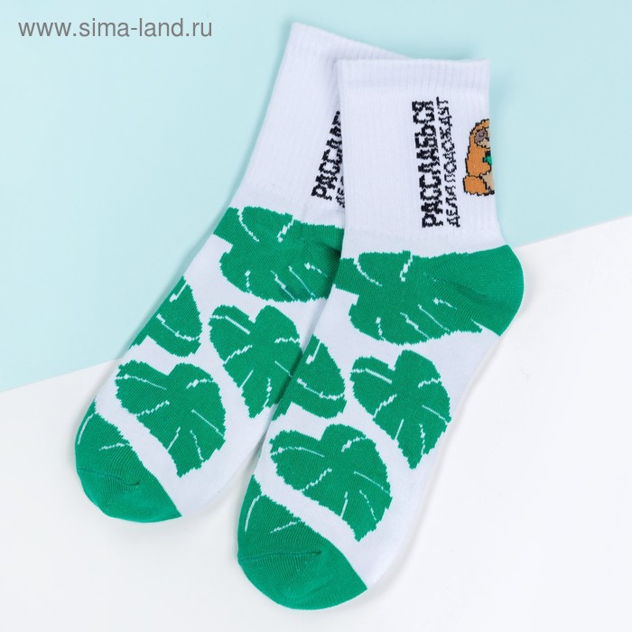 Носки "Лемур" р. 36-40 (23-25 см), белый - Фото 1