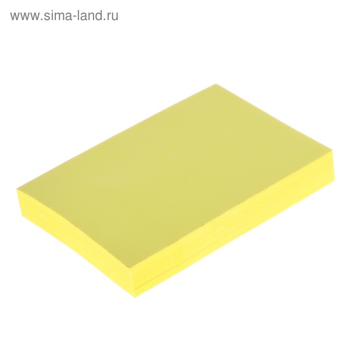 Блок с липким краем LeonВergo, 76 х 51 мм, 100 листов, 75 г/м2, неоновый, жёлтый - Фото 1