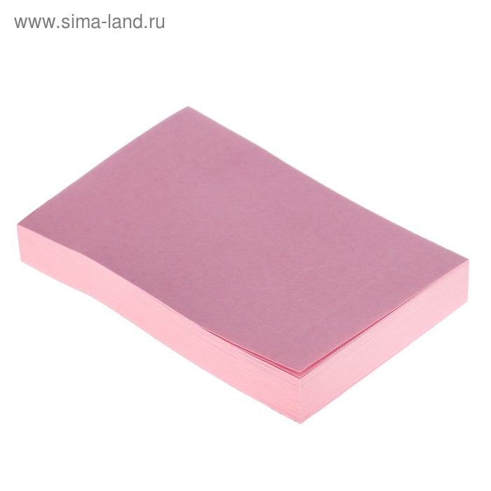 Блок с липким краем LeonВergo, 51 x 76 мм, 100 листов, 75 г/м2, пастельный, розовый - Фото 1