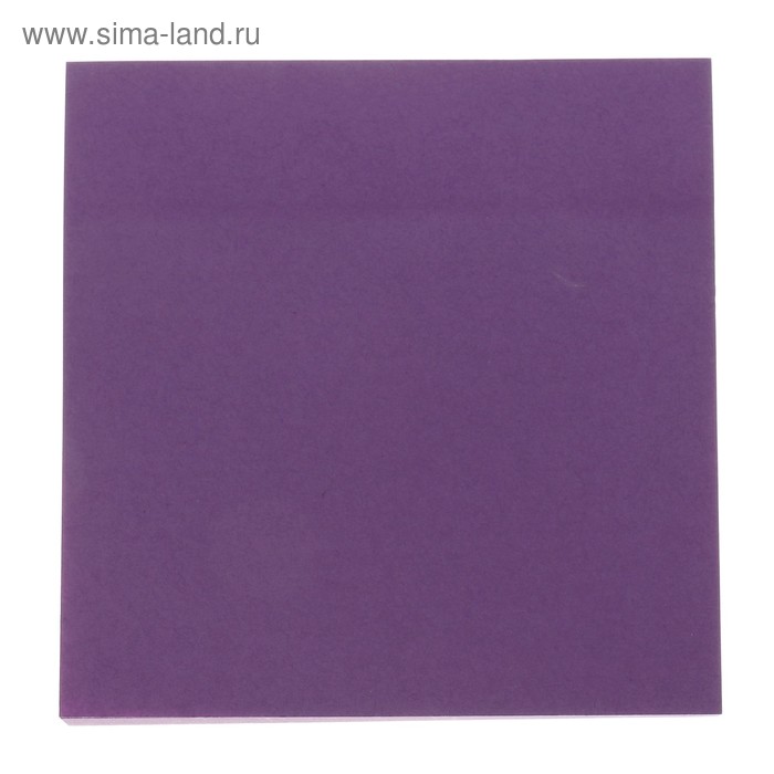 Блок с липким краем LeonВergo, 76 x 76 мм, 100 листов, 75 г/м2, пастельный, фиолетовый - Фото 1