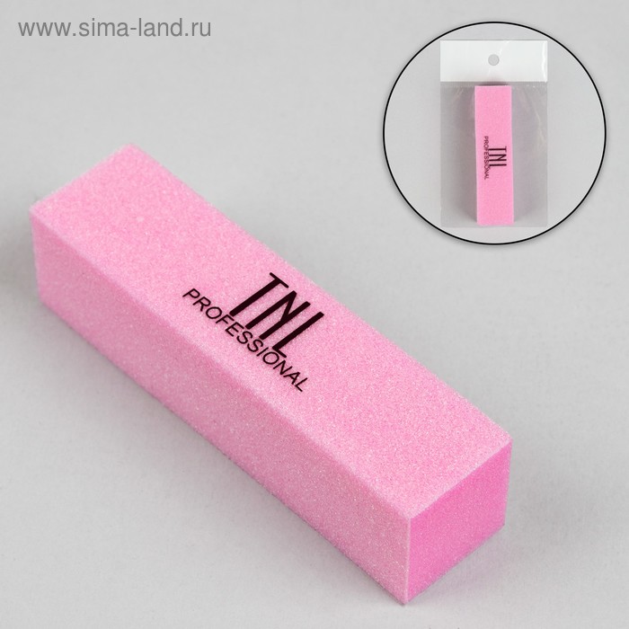 Баф для ногтей, четырёхсторонний, 9,5 см, цвет розовый - Фото 1