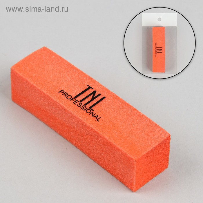 Баф для ногтей, четырёхсторонний, 9,5 × 2,5 × 2,5 см, цвет оранжевый - Фото 1