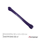 Фитнес-резинка ONLYTOP, 30×2.2×0.5 см, нагрузка 55 кг, цвет фиолетовый - Фото 1