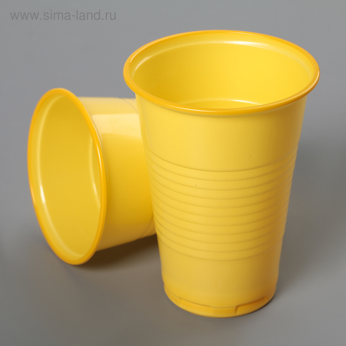 Стакан одноразовый «Стандарт», 200 мл, цвет жёлтый - Фото 1