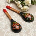 Ложка деревянная «Чернушка», салатная, 6×21, хохлома - Фото 5