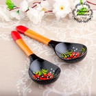 Ложка деревянная «Чернушка», салатная, 6×21, хохлома - Фото 7