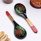 Ложка деревянная «Чернушка», салатная, 6×21, хохлома - Фото 8