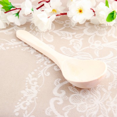 Ложка деревянная, без росписи, заготовка для творчества, фрезерная, салатная, 6×21 см