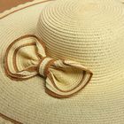 Шляпа пляжная "Миледи", цвет бежевый, обхват головы 58 см, ширина полей 12 см - Фото 2