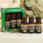 Набор 3 эфирных масла 15 мл «С 23 Февраля!» пихта, мята, эвкалипт - Фото 1