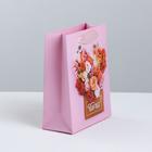 Пакет подарочный ламинированный вертикальный, упаковка, «Цветочные радости», S 12 х 15 х 5.5 см - Фото 3