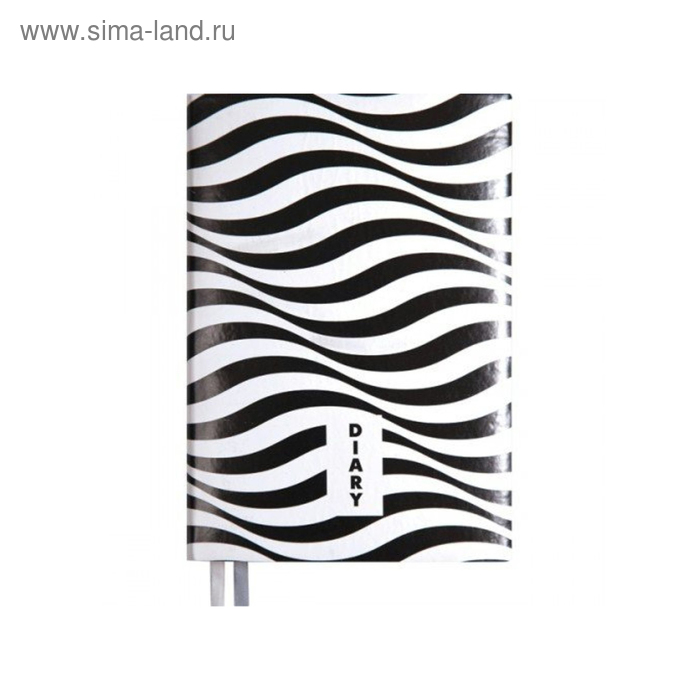 Ежедневник недатированный А5, 160 листов, deVENTE Black & White, волны, искусственная кожа - Фото 1