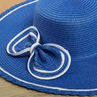 Шляпа пляжная "Миледи", цвет синий, обхват головы 58 см, ширина полей 12 см - Фото 2