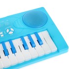 Синтезатор «Нежность» с микрофоном, 37 клавиш, цвет голубой - фото 3828892