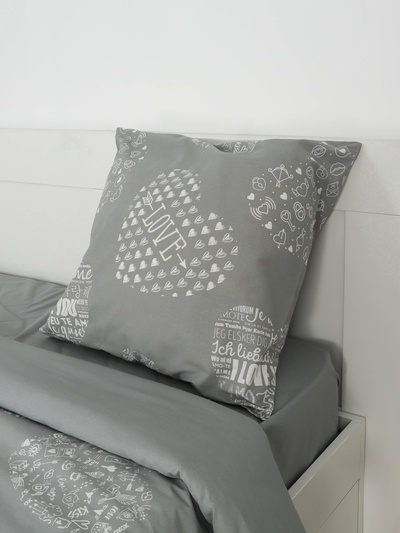 Постельное бельё евро «Этель» Te amo (вид 1), бязь
