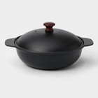 Жаровня, 2 л, d=24 см, с крышкой крышка, чугун, чёрная - Фото 2