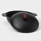 Жаровня, 2 л, d=24 см, с крышкой крышка, чугун, чёрная - Фото 3