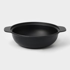 Жаровня, 2 л, d=24 см, с крышкой крышка, чугун, чёрная - Фото 4