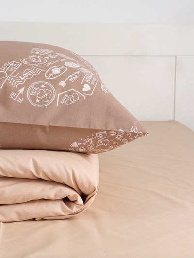 Постельное бельё 2-спальное «Этель» Te amo (вид 3), бязь