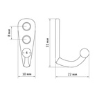 Крючок мебельный ТУНДРА TKO001, однорожковый, черный, 50 шт. - Фото 6